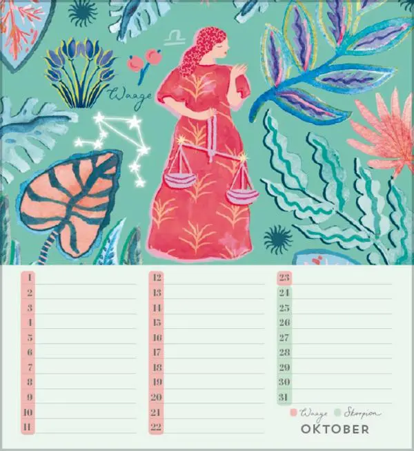 Bild: 9783731890317 | Geburtstagskalender Sternzeichen | Verlag Korsch | Kalender | 13 S.