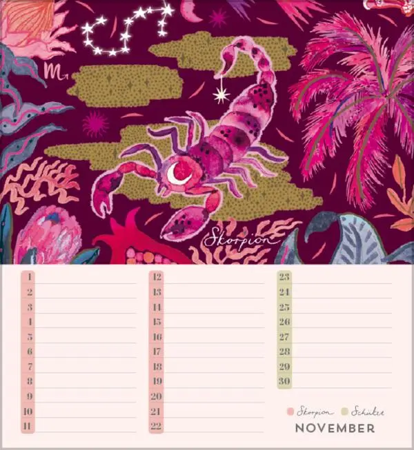 Bild: 9783731890317 | Geburtstagskalender Sternzeichen | Verlag Korsch | Kalender | 13 S.