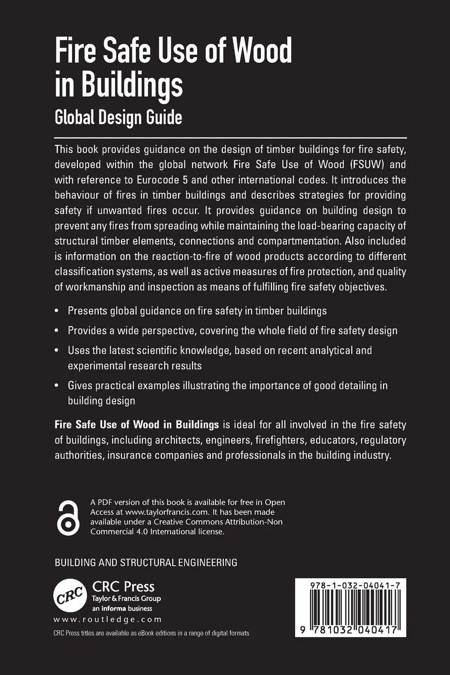 Rückseite: 9781032040417 | Fire Safe Use of Wood in Buildings | Global Design Guide | Taschenbuch