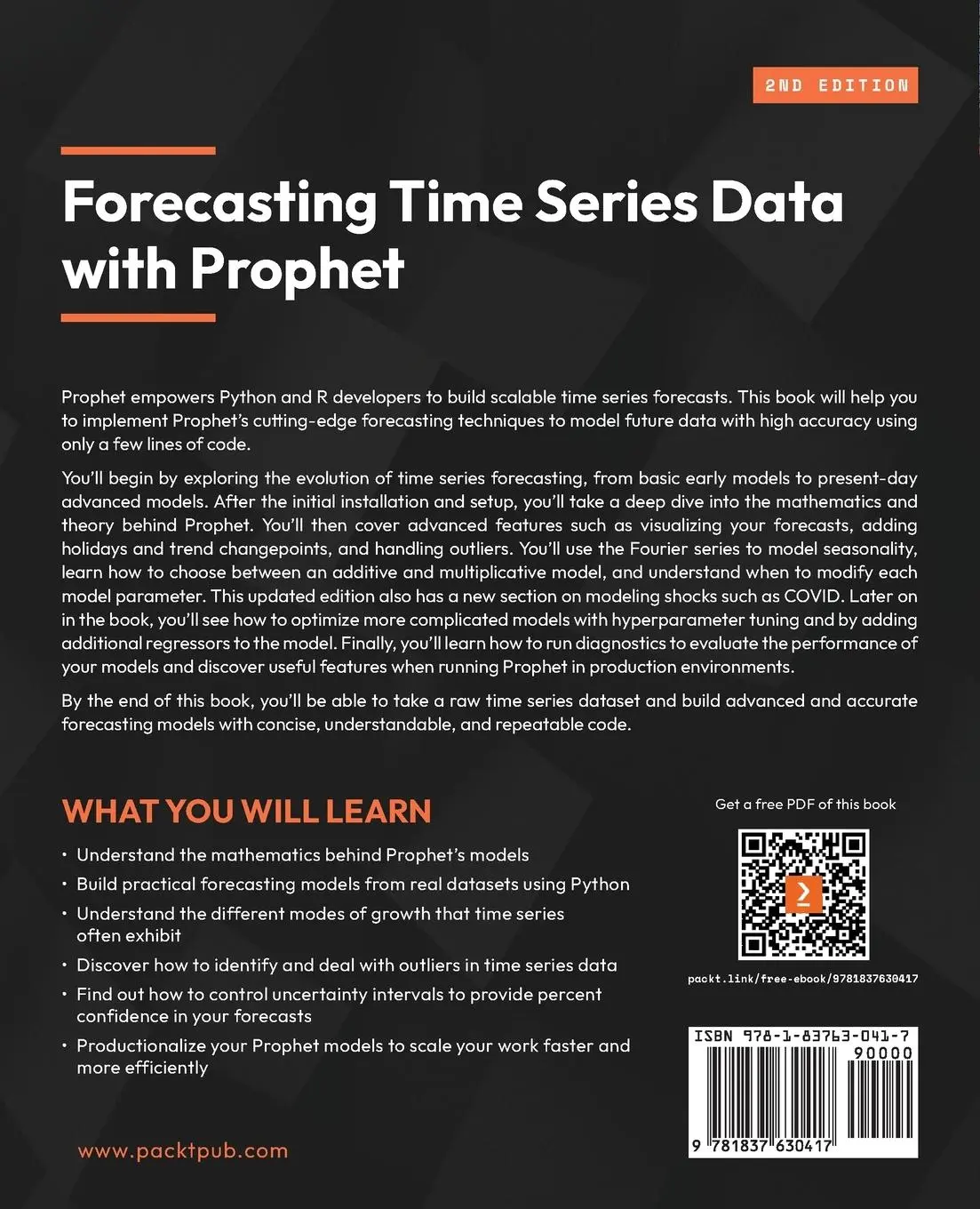 Rückseite: 9781837630417 | Forecasting Time Series Data with Prophet - Second Edition | Rafferty