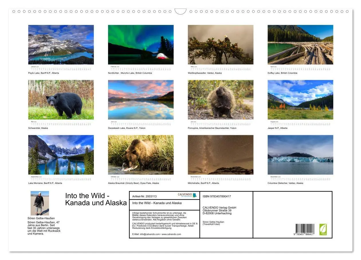 Bild: 9783457890417 | Into the Wild - Kanada und Alaska (Wandkalender 2026 DIN A2 quer),...