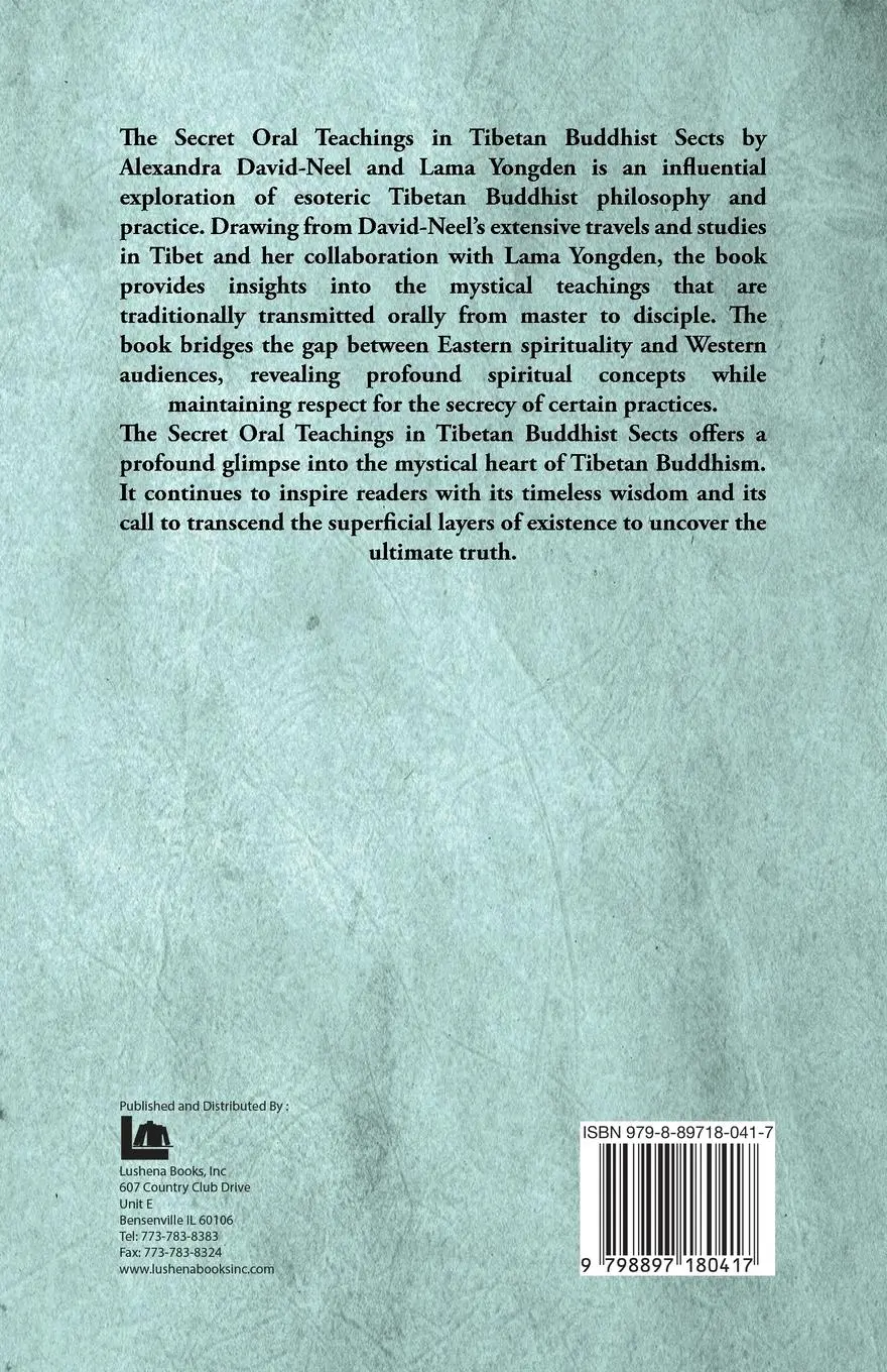 Rückseite: 9798897180417 | The Secret Oral Teachings in Tibetan Buddhist Sects | David-Neel
