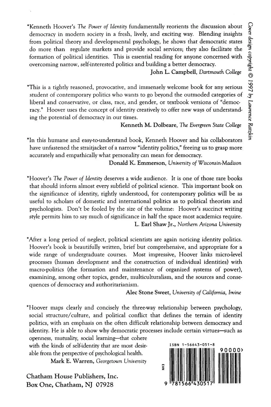 Rückseite: 9781566430517 | The Power of Identity | Politics in a New Key | Kenneth R. Hoover