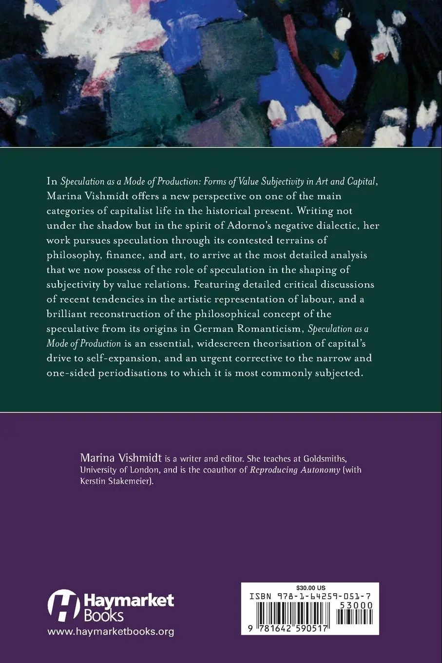 Rückseite: 9781642590517 | Speculation as a Mode of Production | Marina Vishmidt | Taschenbuch