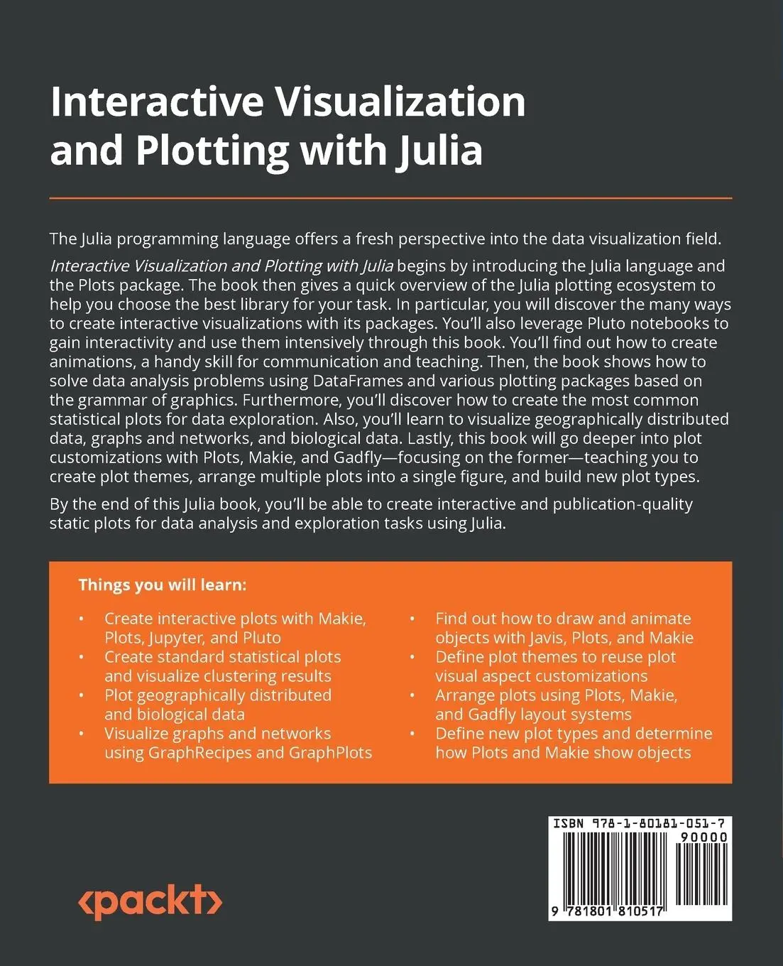 Rückseite: 9781801810517 | Interactive Visualization and Plotting with Julia | Diego Javier Zea
