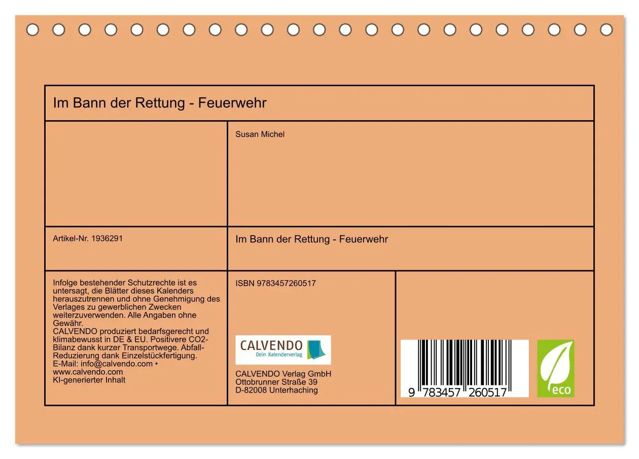 Bild: 9783457260517 | Im Bann der Rettung - Feuerwehr (Tischkalender 2026 DIN A5 quer),...