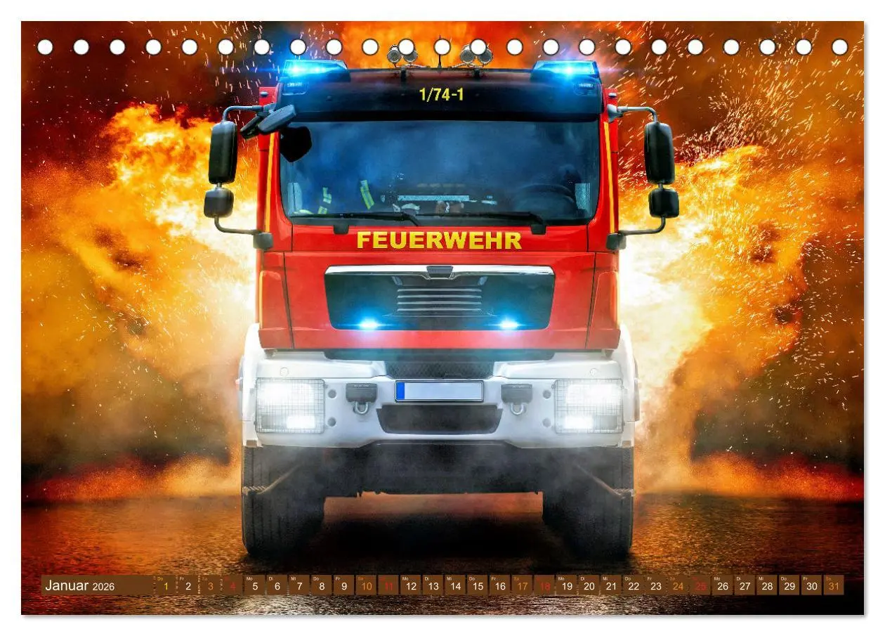 Bild: 9783457260517 | Im Bann der Rettung - Feuerwehr (Tischkalender 2026 DIN A5 quer),...