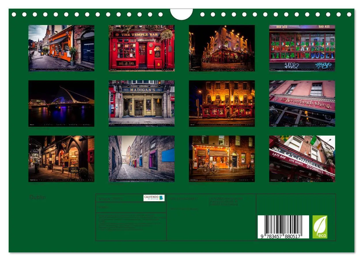 Bild: 9783457880517 | Dublin (Wandkalender 2026 DIN A4 quer), CALVENDO Monatskalender | 2026