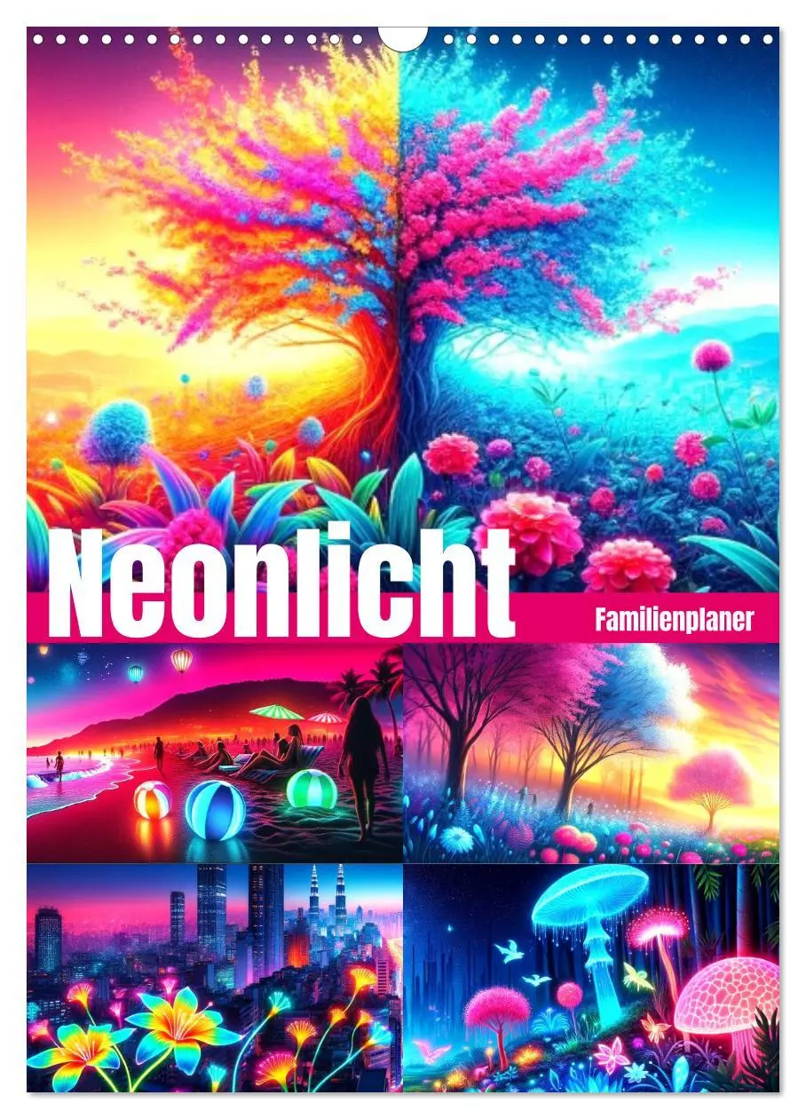 Cover: 9783516280517 | Neonlicht Familienplaner (Wandkalender 2026 DIN A3 hoch), CALVENDO...