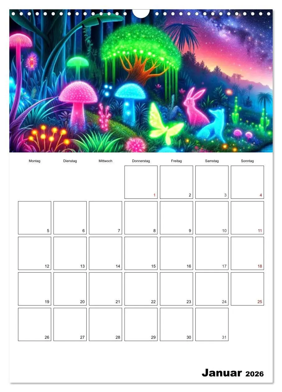 Bild: 9783516280517 | Neonlicht Familienplaner (Wandkalender 2026 DIN A3 hoch), CALVENDO...