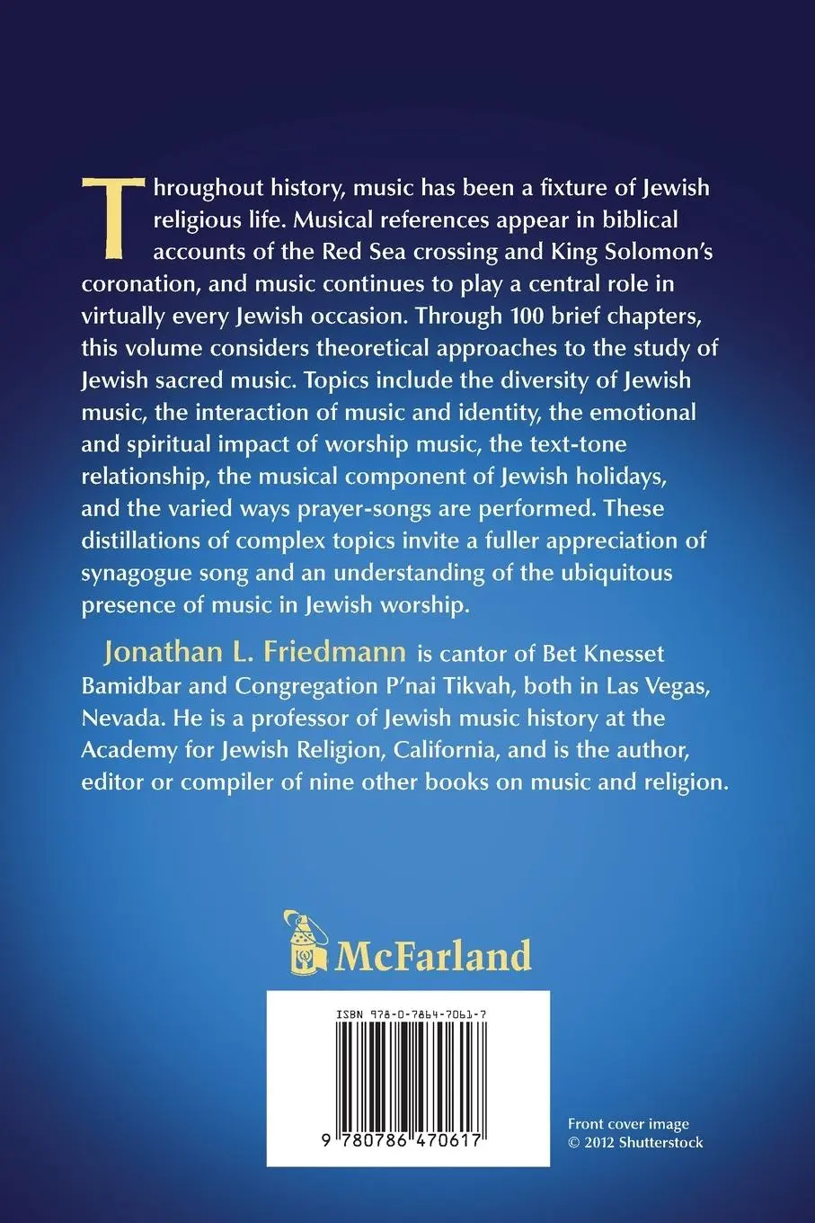 Rückseite: 9780786470617 | Synagogue Song | An Introduction to Concepts, Theories and Customs