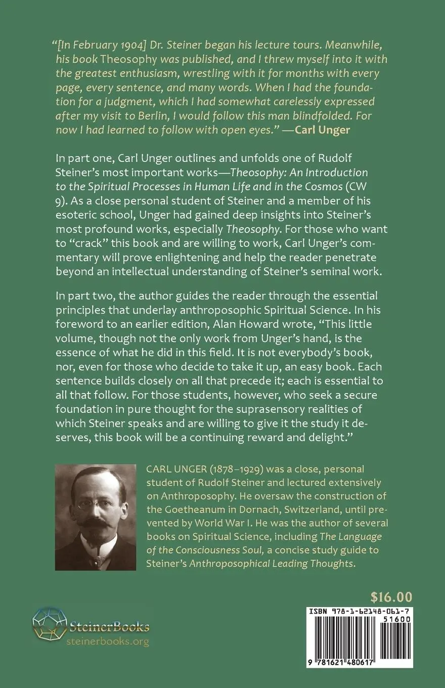 Rückseite: 9781621480617 | Steiner's Theosophy and Principles of Spiritual Science | Carl Unger