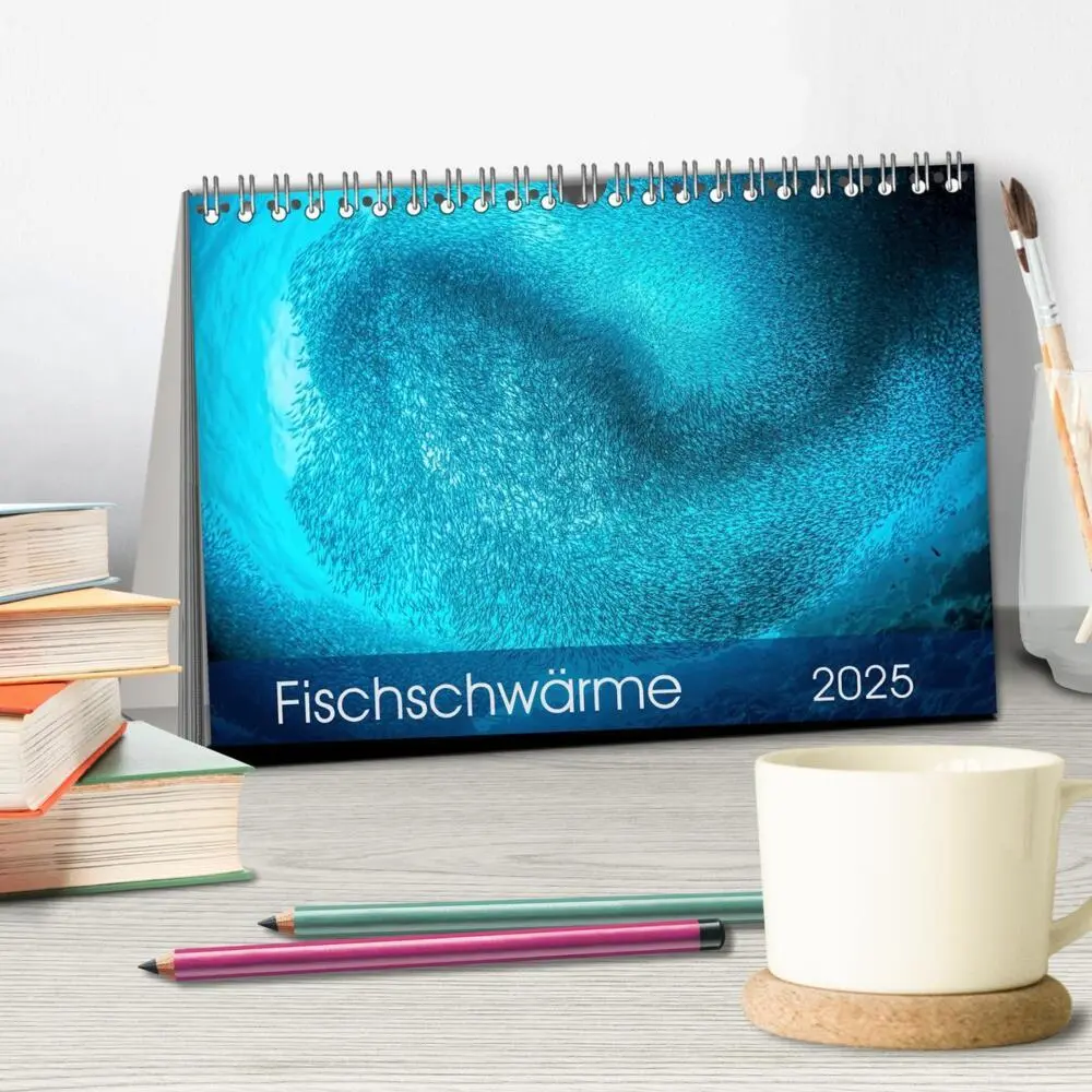 Bild: 9783435610617 | Fischschwärme (Tischkalender 2025 DIN A5 quer), CALVENDO...