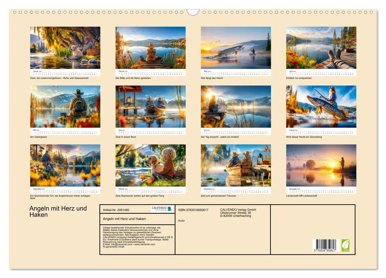 Bild: 9783516650617 | Angeln mit Herz und Haken (Wandkalender 2026 DIN A2 quer), CALVENDO...