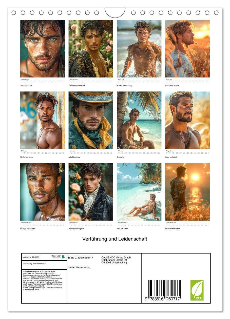 Bild: 9783516260717 | Verführung und Leidenschaft (Wandkalender 2026 DIN A4 hoch),...