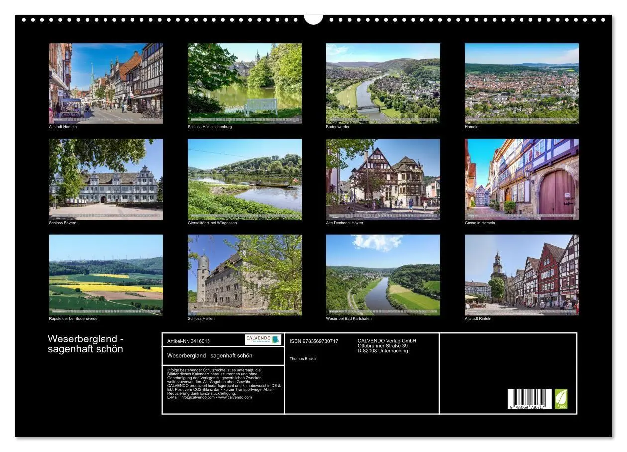 Bild: 9783569730717 | Weserbergland - sagenhaft schön (Wandkalender 2027 DIN A2 quer),...