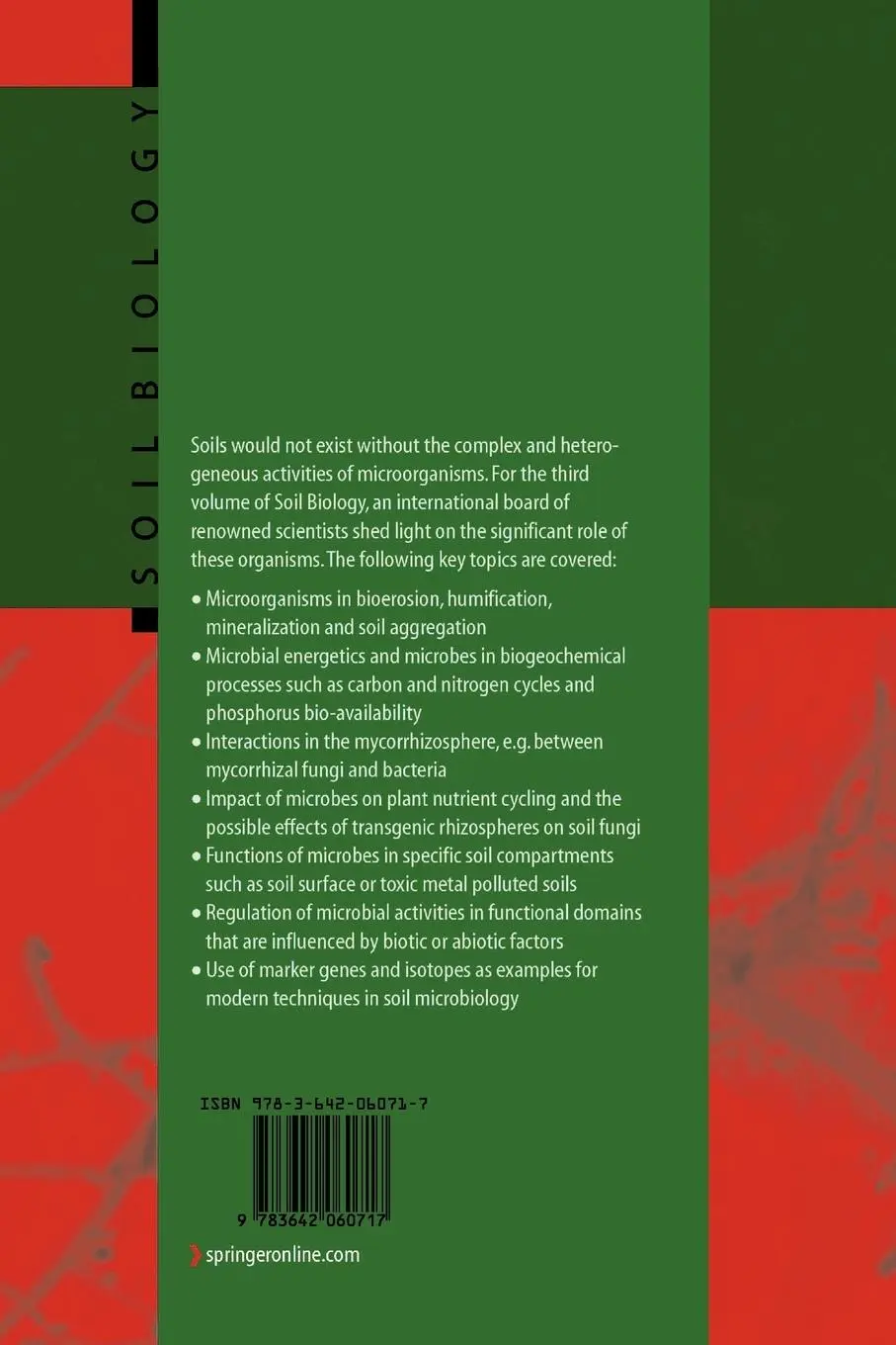 Rückseite: 9783642060717 | Microorganisms in Soils: Roles in Genesis and Functions | Taschenbuch