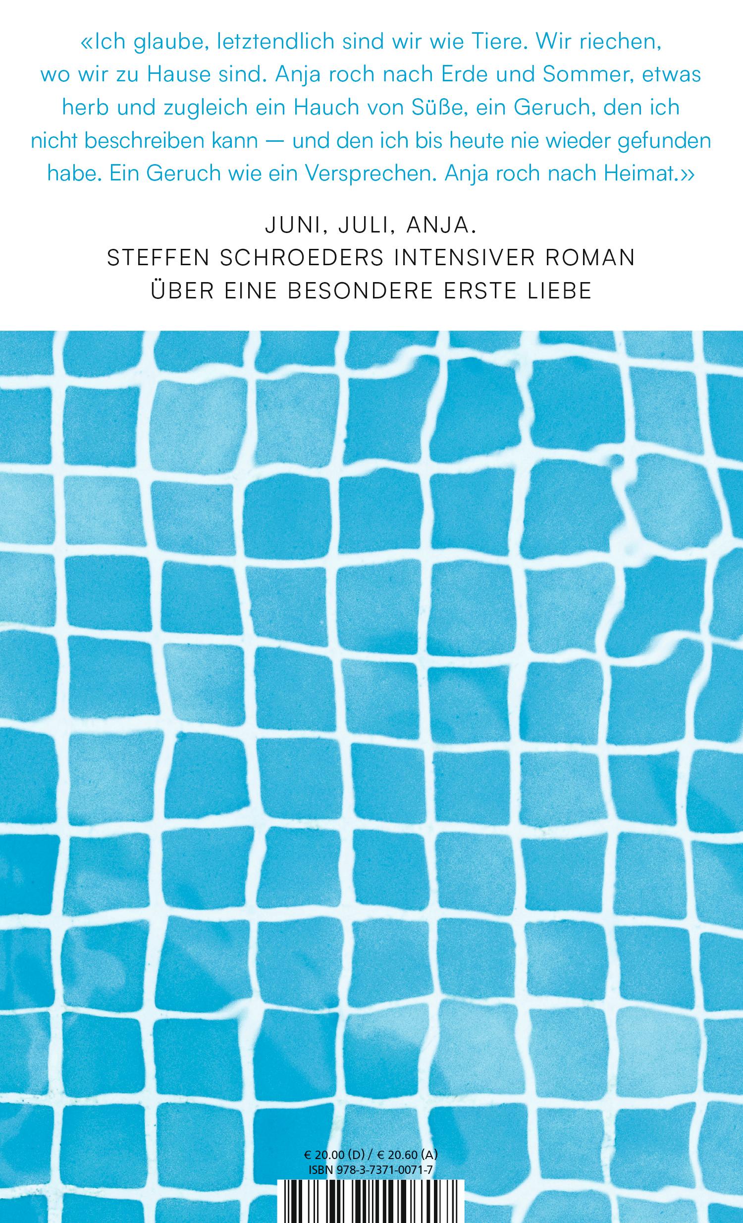 Rückseite: 9783737100717 | Mein Sommer mit Anja | Roman | Steffen Schroeder | Buch | 208 S.