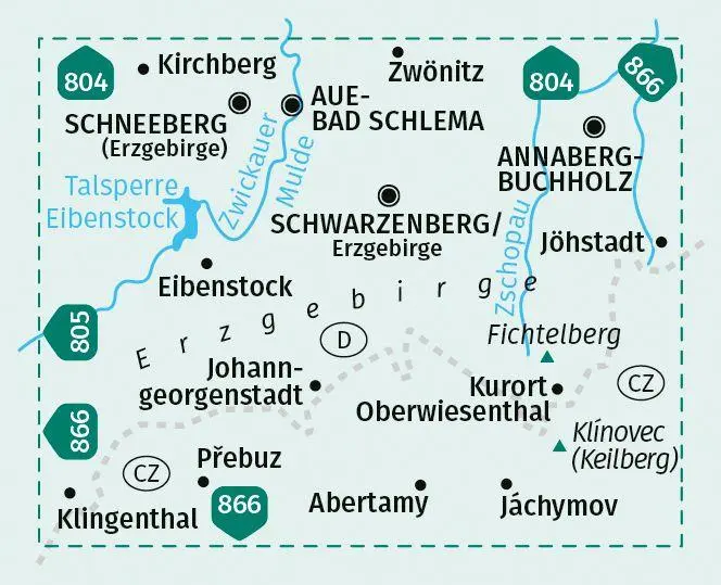 Bild: 9783991540717 | KOMPASS Wanderkarte 806 Westliches Erzgebirge, Aue, Eibenstock,...