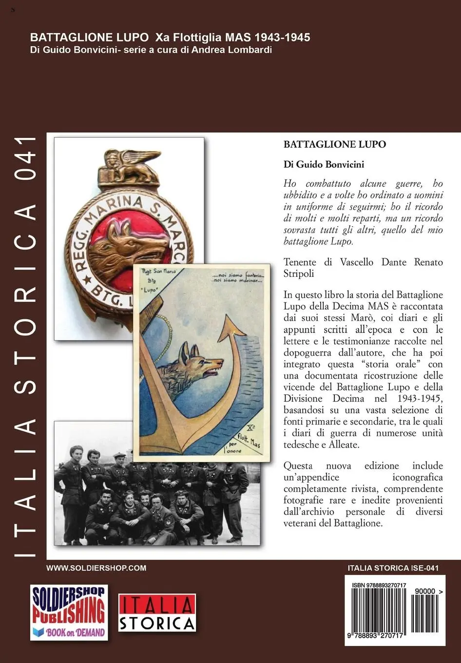 Rückseite: 9788893270717 | Battaglione Lupo - Xa Flottiglia MAS 1943-1945 | Guido Bonvicini