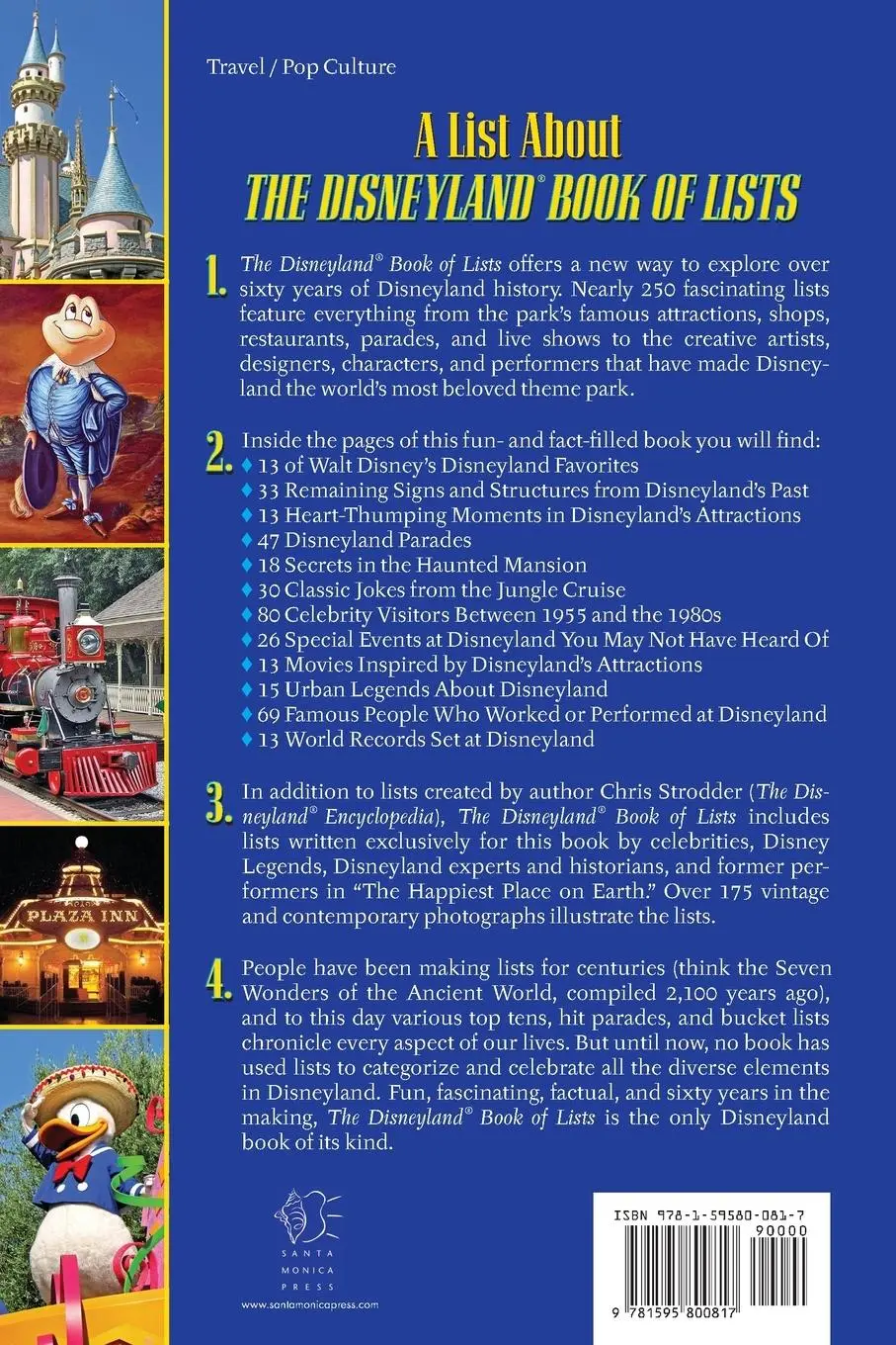 Rückseite: 9781595800817 | The Disneyland Book of Lists | Chris Strodder | Taschenbuch | Englisch