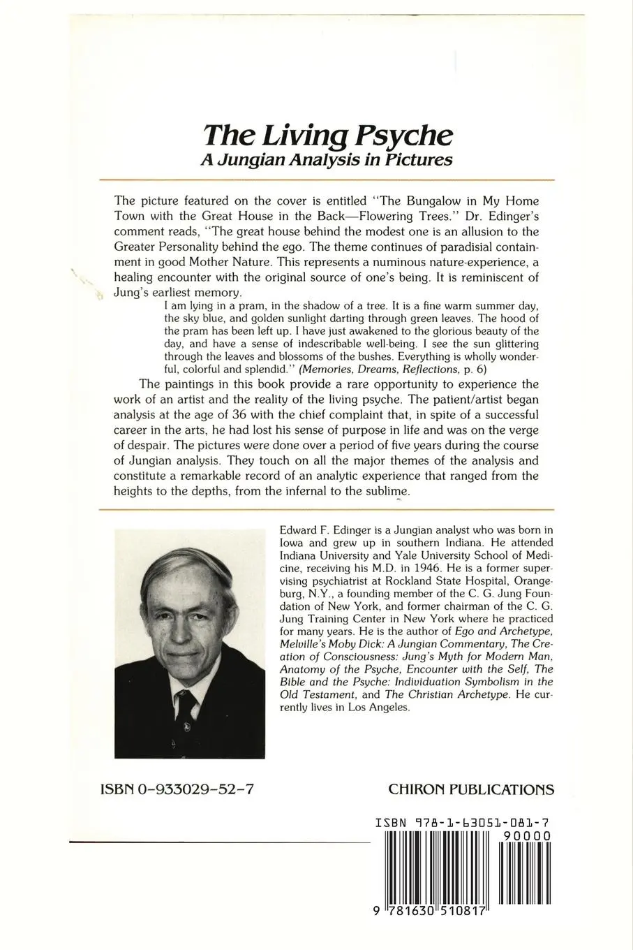 Rückseite: 9781630510817 | Living Psyche | A Jungian Analysis in Pictures Psychotherapy | Edinger