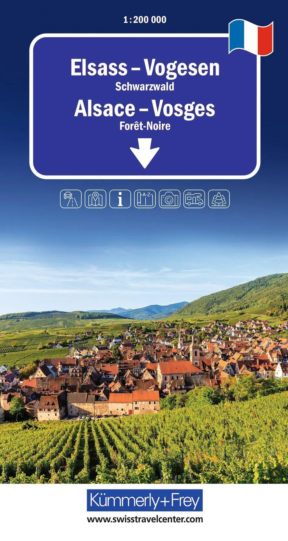 Cover: 9783259300817 | Kümmerly+Frey Regional-Strassenkarte Elsass, Vogesen 1:200.000 | 2026