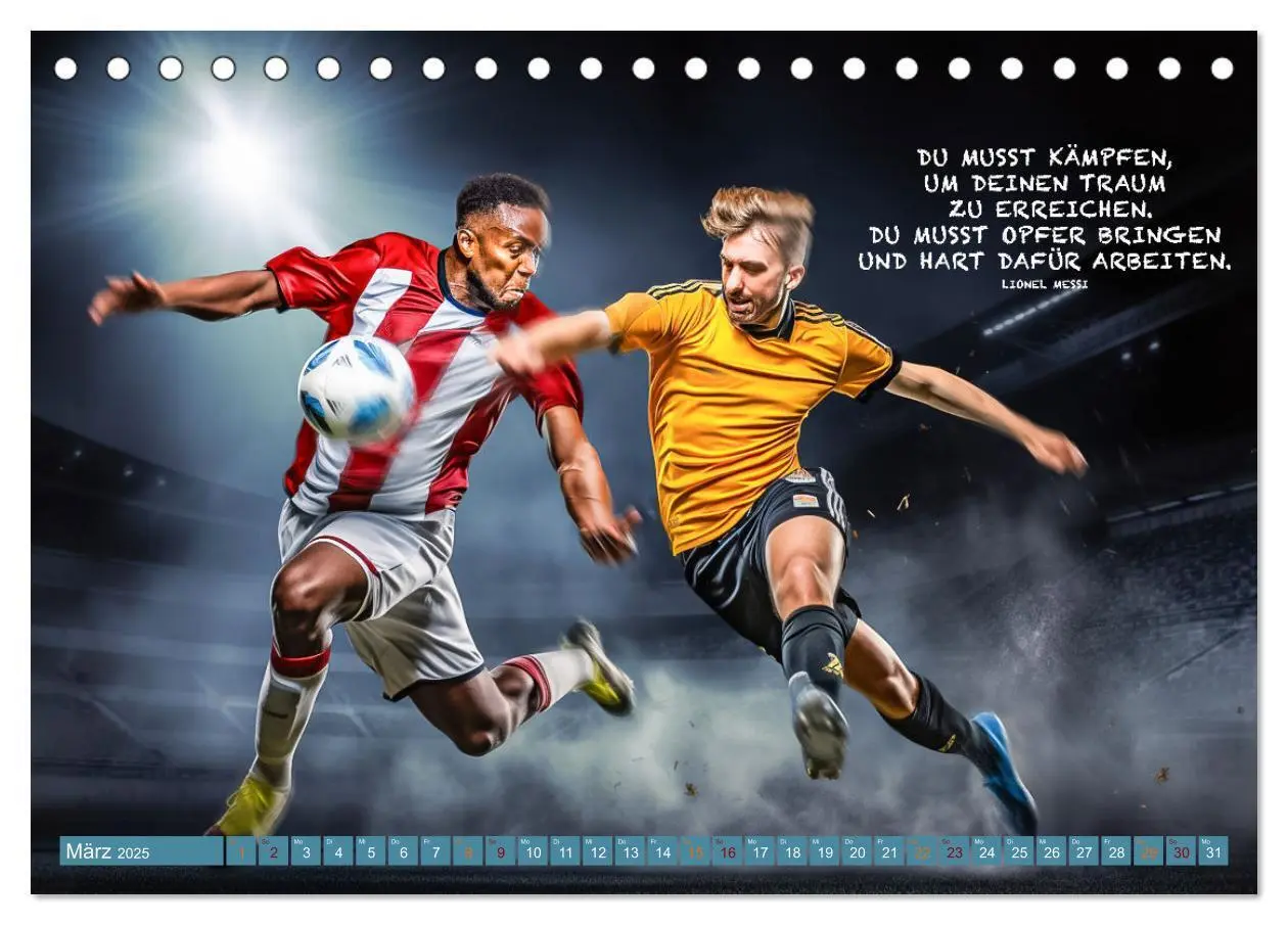 Bild: 9783457160817 | Fußball und tolle Sprüche (Tischkalender 2025 DIN A5 quer),...