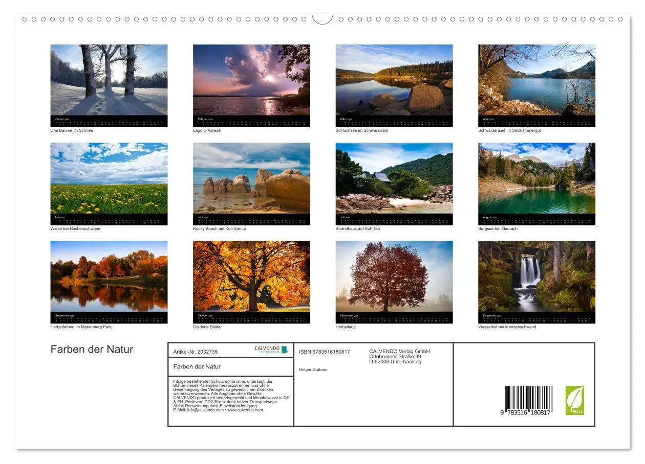 Bild: 9783516180817 | Farben der Natur (hochwertiger Premium Wandkalender 2026 DIN A2...