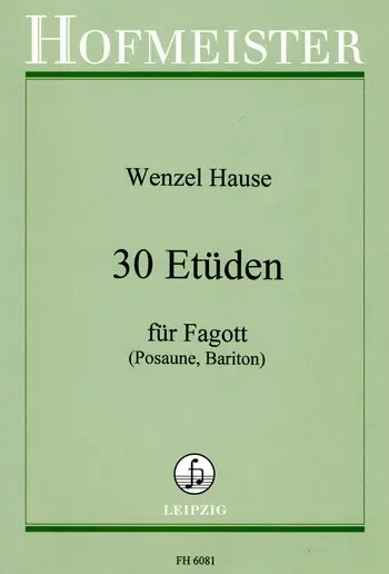 Cover: 9790203460817 | 30 Etüden für Fagott (Posaune, Bariton) | Wenzel Hause | Partitur