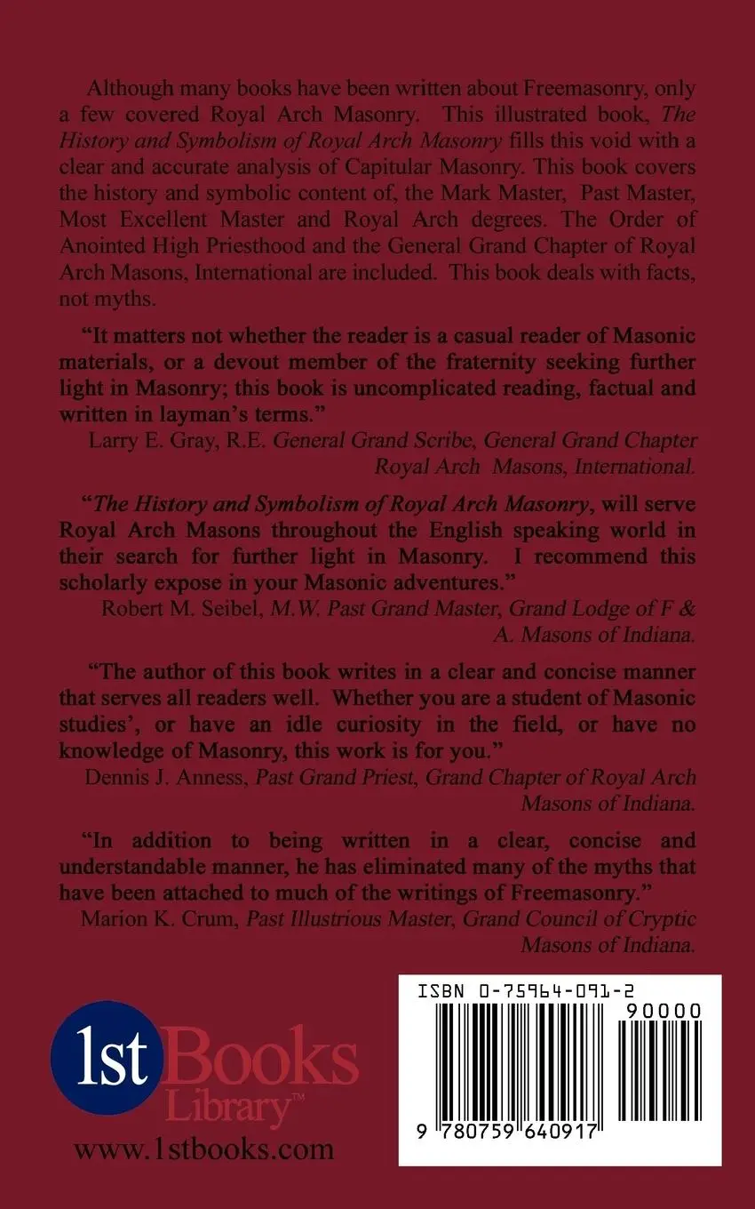 Rückseite: 9780759640917 | The History and Symbolism of Royal Arch Masonry | Edward R. Graham