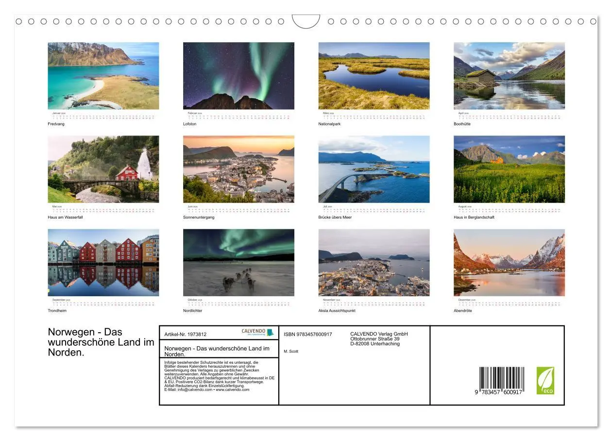 Bild: 9783457600917 | Norwegen - Das wunderschöne Land im Norden. (Wandkalender 2026 DIN...