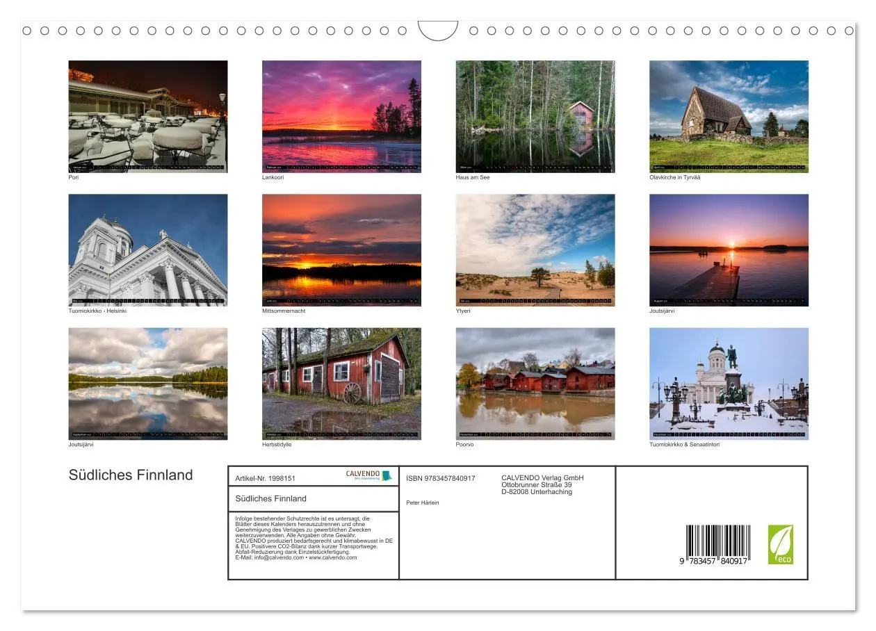 Bild: 9783457840917 | Südliches Finnland (Wandkalender 2026 DIN A3 quer), CALVENDO...