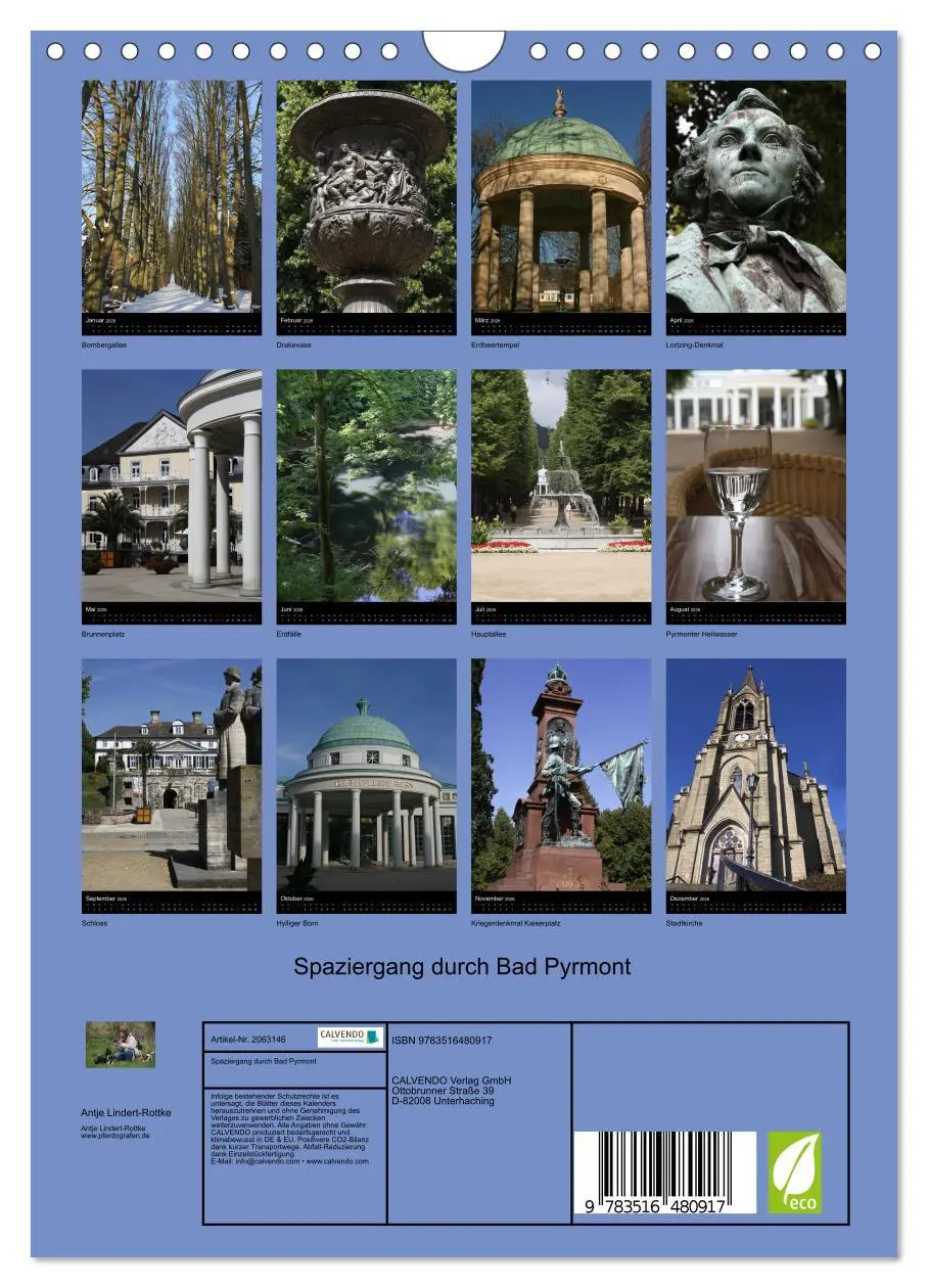 Bild: 9783516480917 | Spaziergang durch Bad Pyrmont (Wandkalender 2026 DIN A4 hoch),...