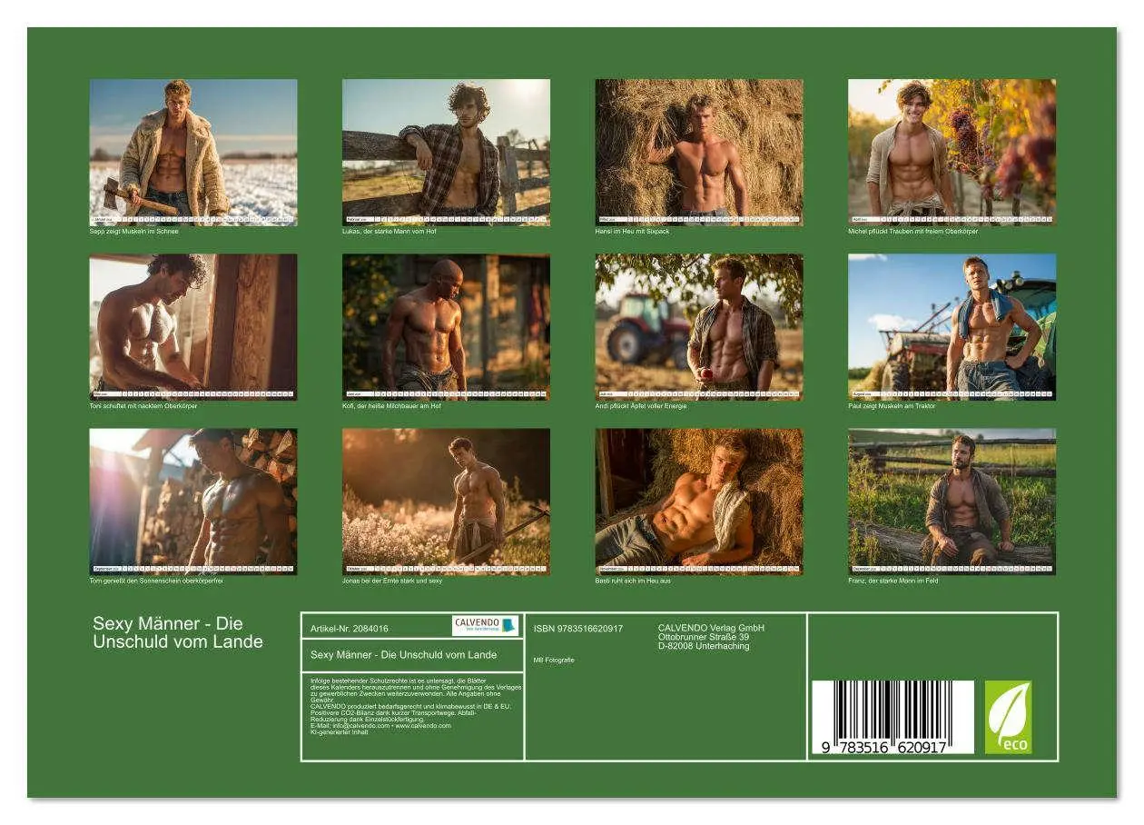 Bild: 9783516620917 | Sexy Männer - Die Unschuld vom Lande (Wandkalender 2026 DIN A4...