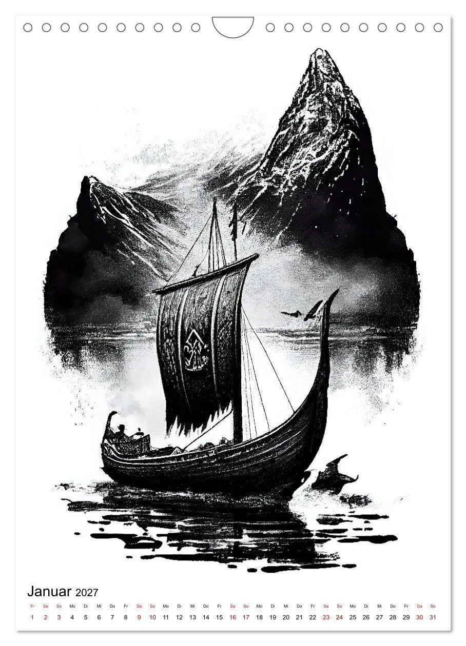 Bild: 9783569330917 | Welt und Mythologie der Wikinger (Wandkalender 2027 DIN A4 hoch),...