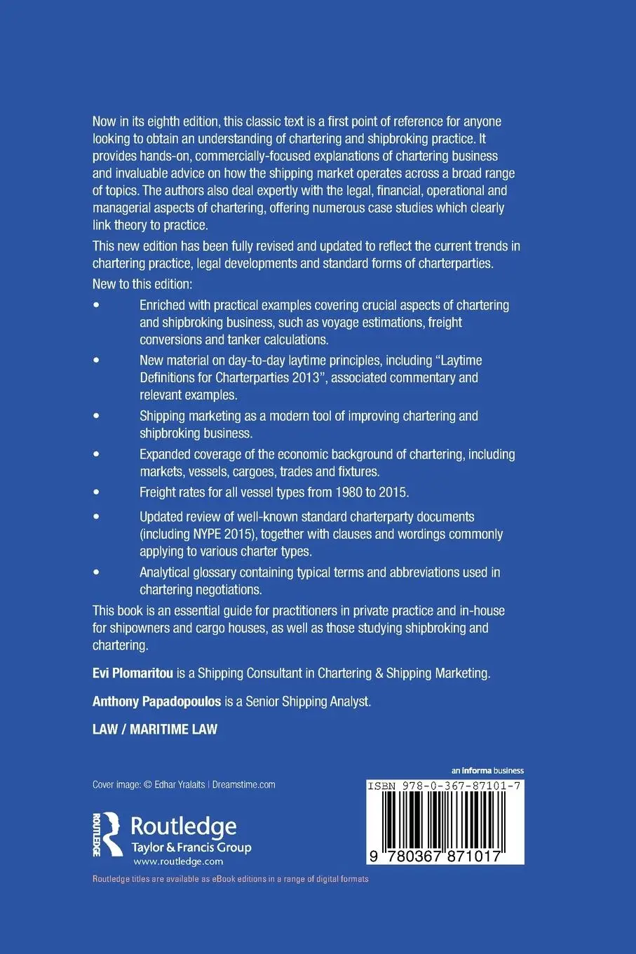 Rückseite: 9780367871017 | Shipbroking and Chartering Practice | Evi Plomaritou (u. a.) | Buch