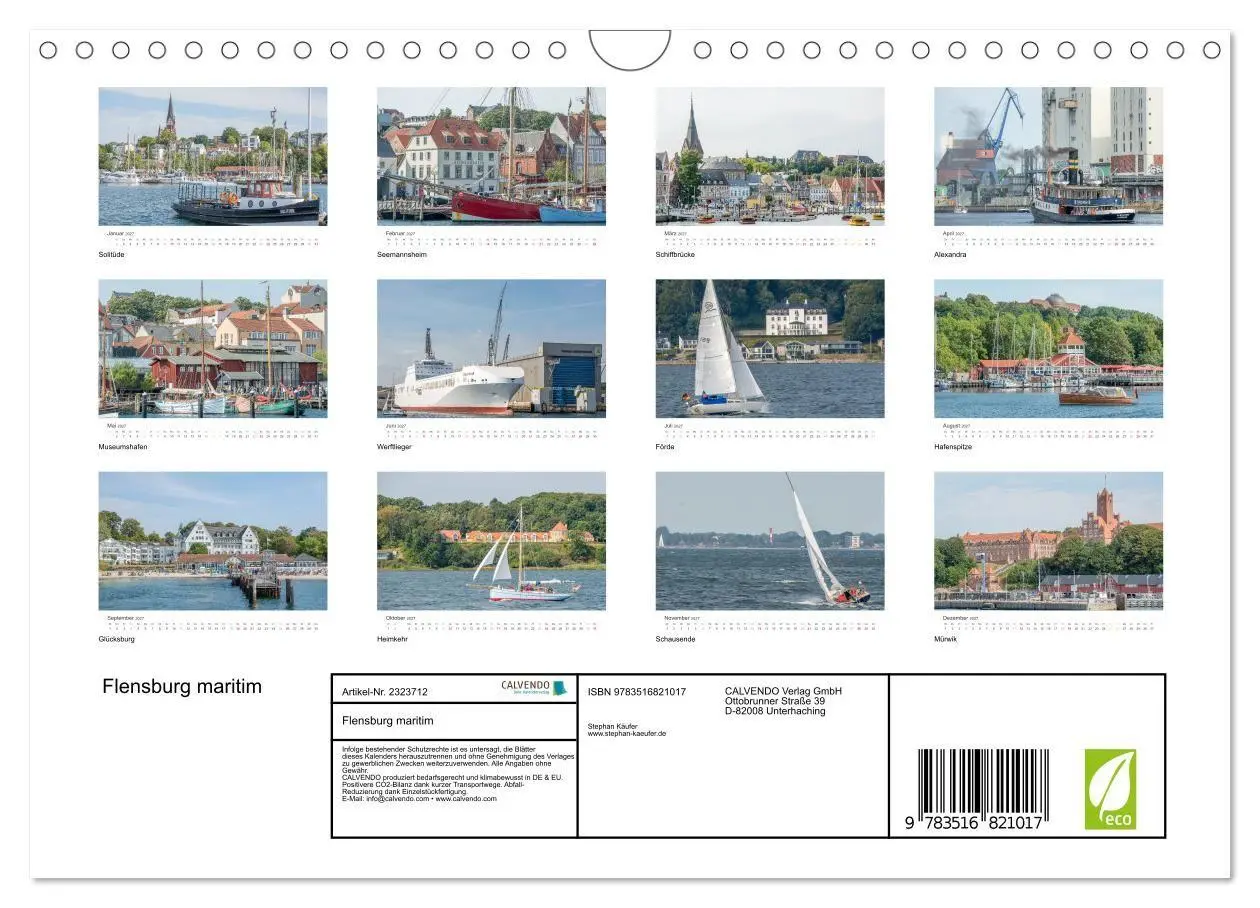 Bild: 9783516821017 | Flensburg maritim (Wandkalender 2027 DIN A4 quer), CALVENDO...