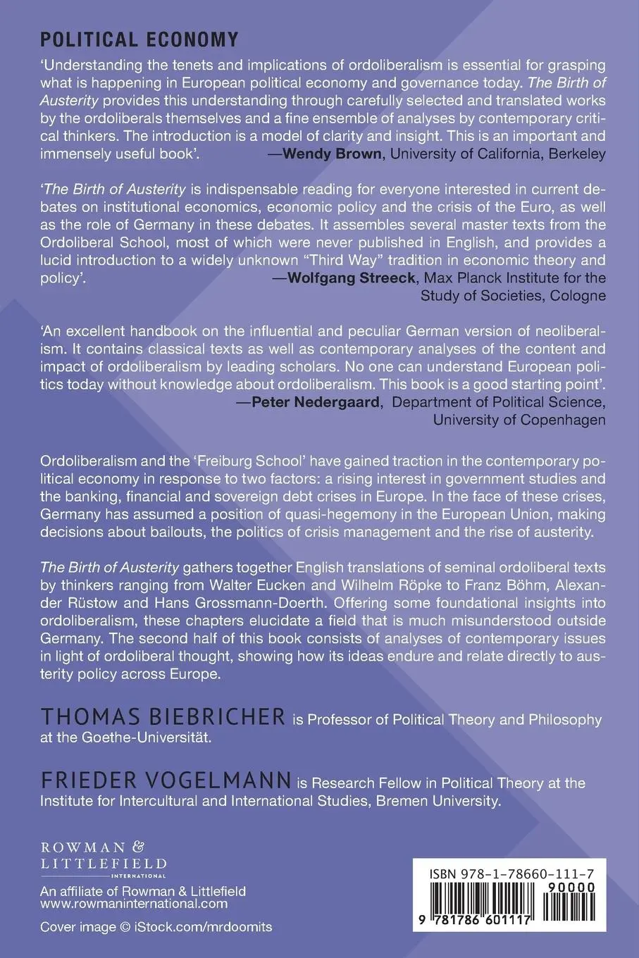 Rückseite: 9781786601117 | The Birth of Austerity | Thomas Biebricher (u. a.) | Taschenbuch