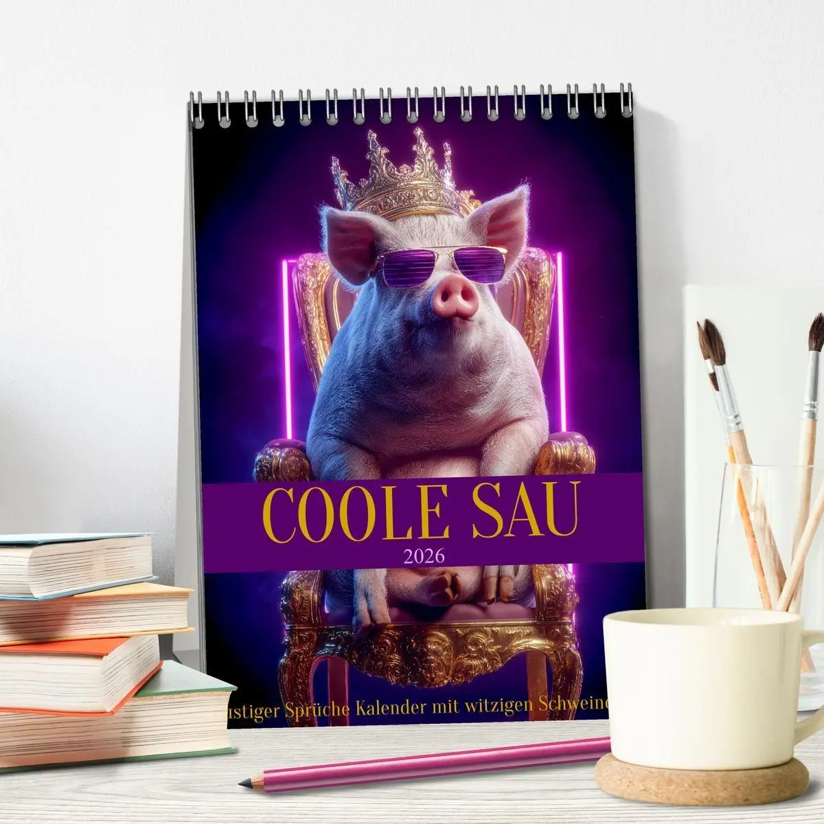 Bild: 9783516671117 | Coole Sau - Lustiger Sprüche Kalender mit witzigen Schweinchen...