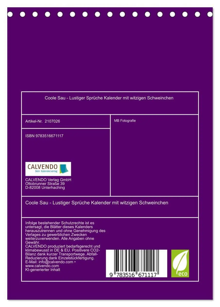 Bild: 9783516671117 | Coole Sau - Lustiger Sprüche Kalender mit witzigen Schweinchen...