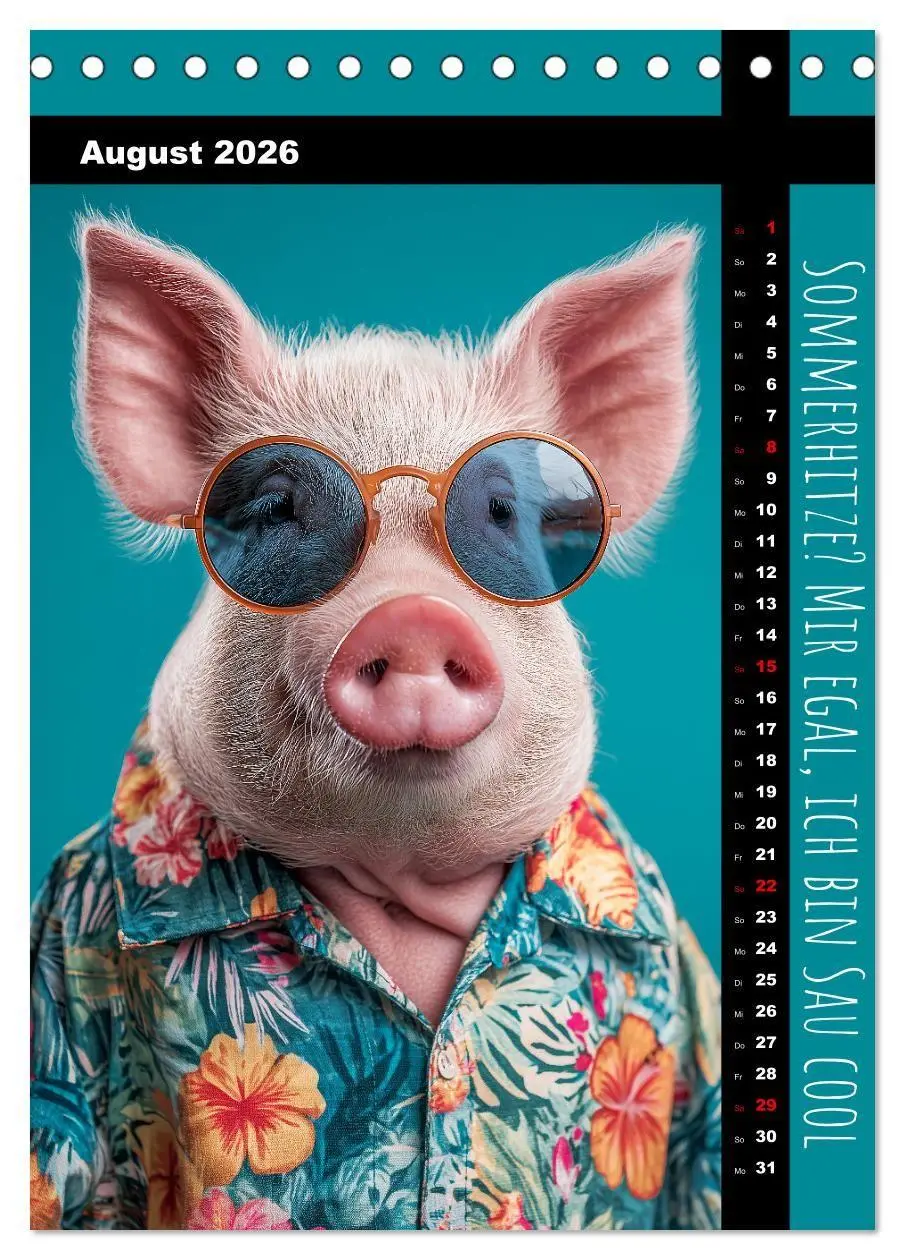 Bild: 9783516671117 | Coole Sau - Lustiger Sprüche Kalender mit witzigen Schweinchen...