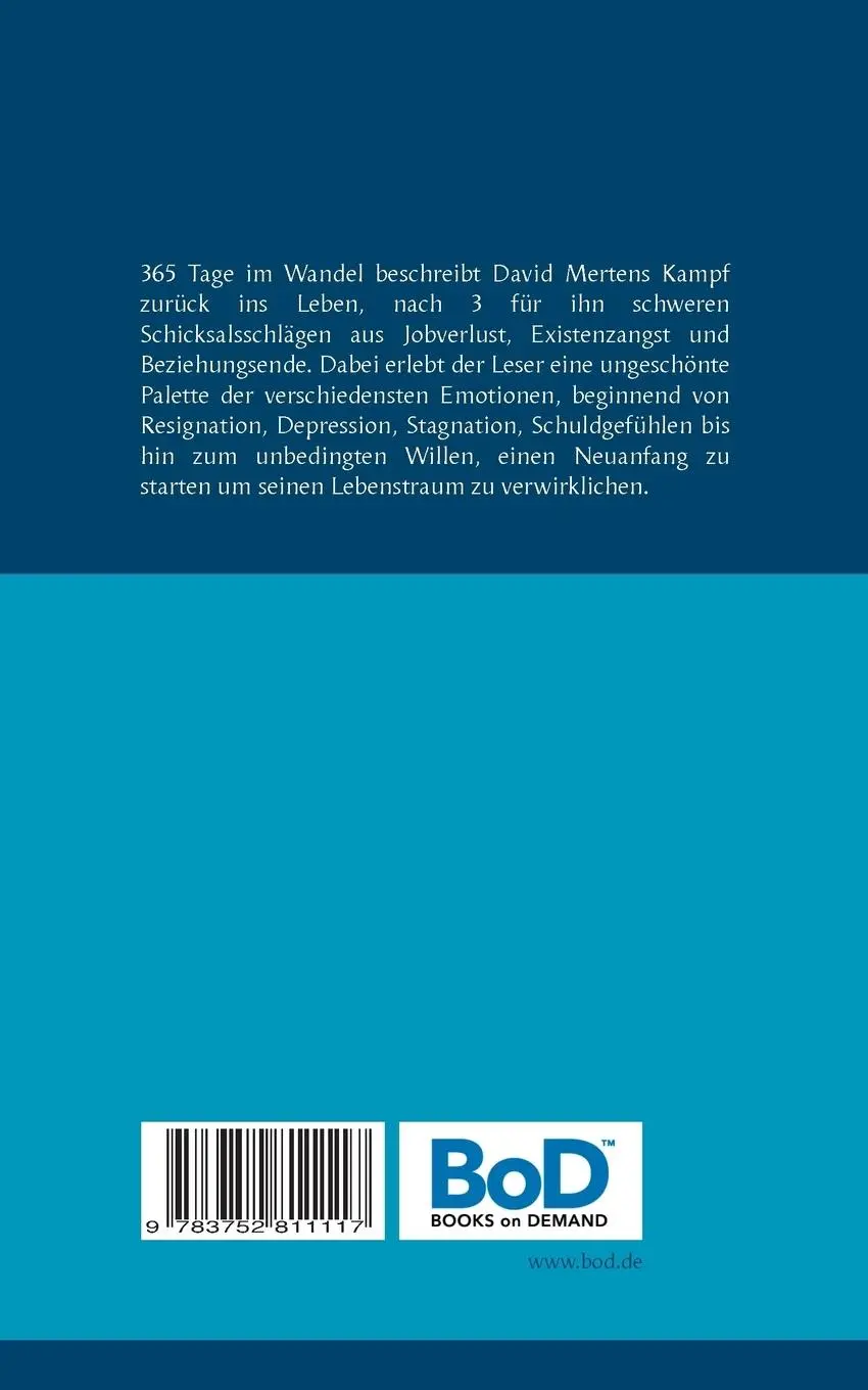 Rückseite: 9783752811117 | 365 Tage im Wandel | David Merten | Taschenbuch | 52 S. | Deutsch