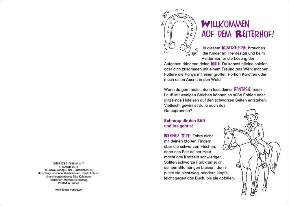 Bild: 9783785581117 | Kreativ-Kratzelspiel: Pferde | Loewe Kreativ | Taschenbuch | 68 S.