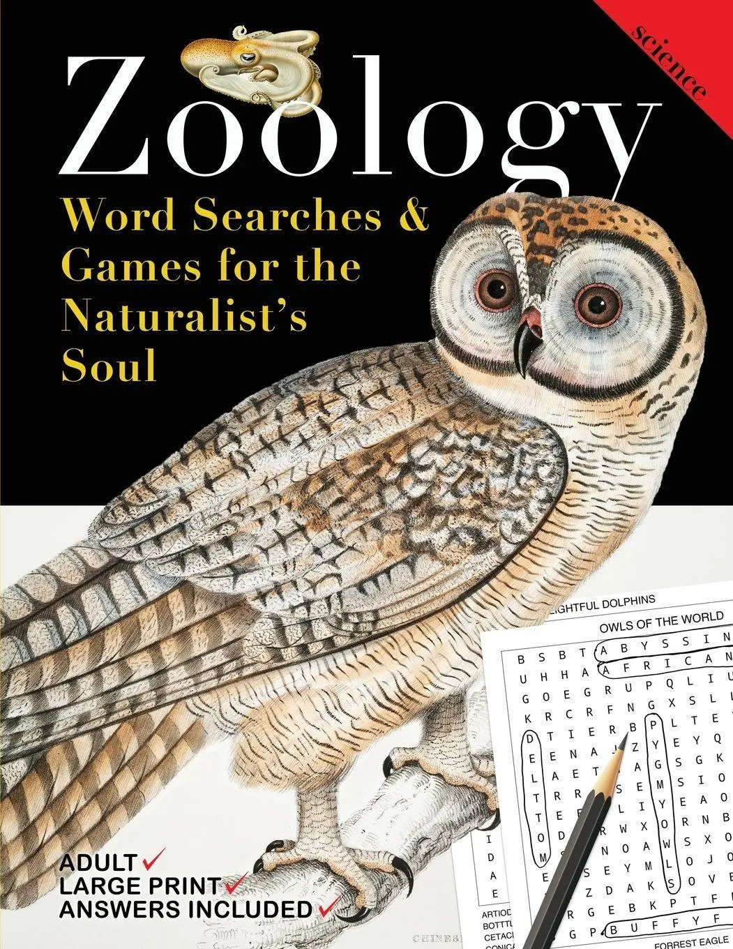 Cover: 9798985501117 | Zoology | Word Searches and Games for the Naturalist's Soul | Kelsey