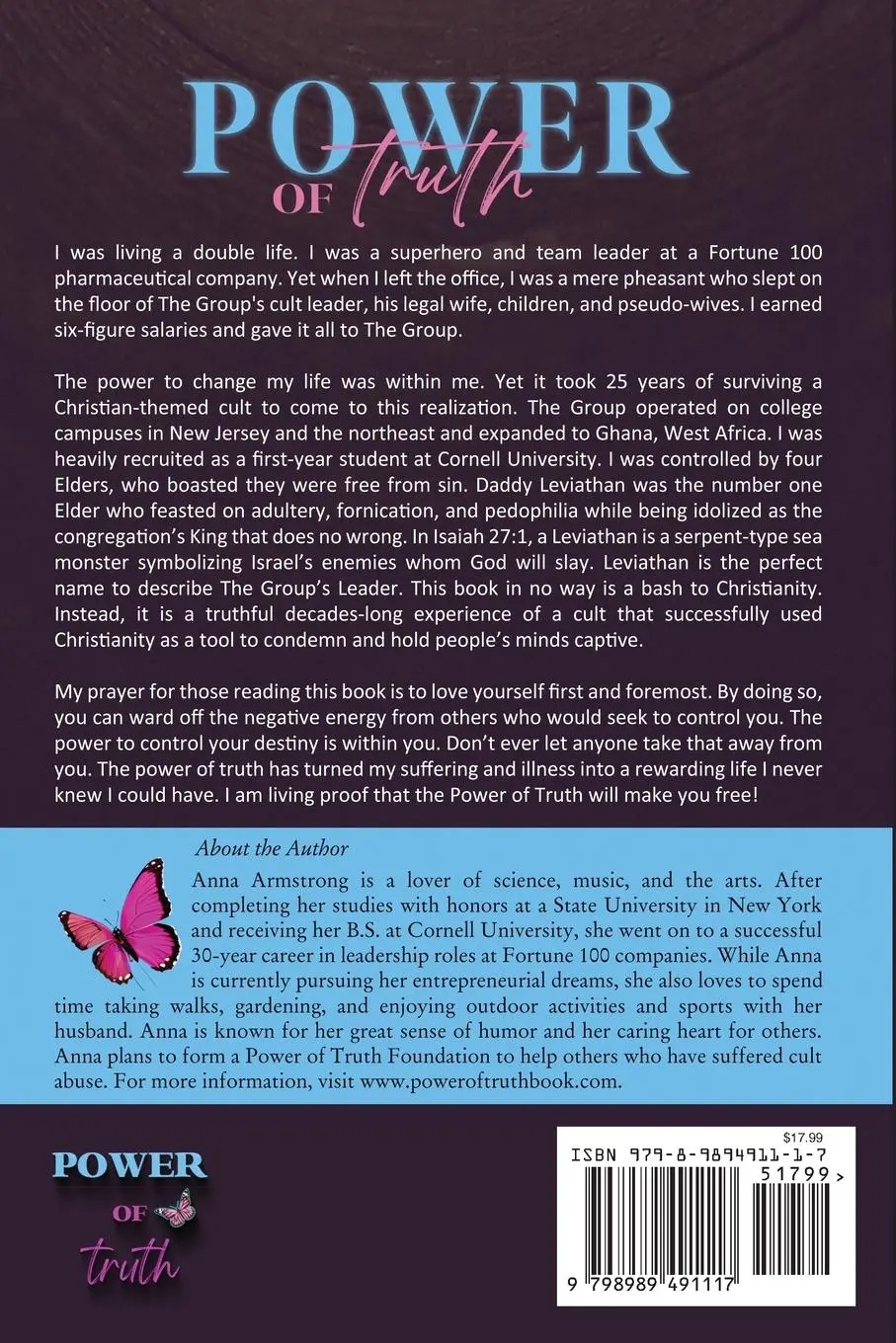 Rückseite: 9798989491117 | Power of Truth Overcoming 25 Years of Darkness | Anna Armstrong | Buch