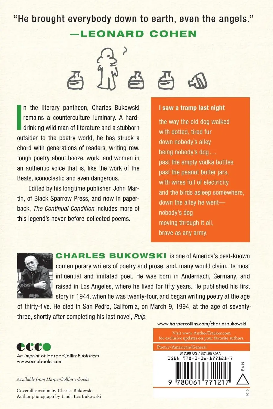 Rückseite: 9780061771217 | The Continual Condition | Poems | Charles Bukowski | Taschenbuch