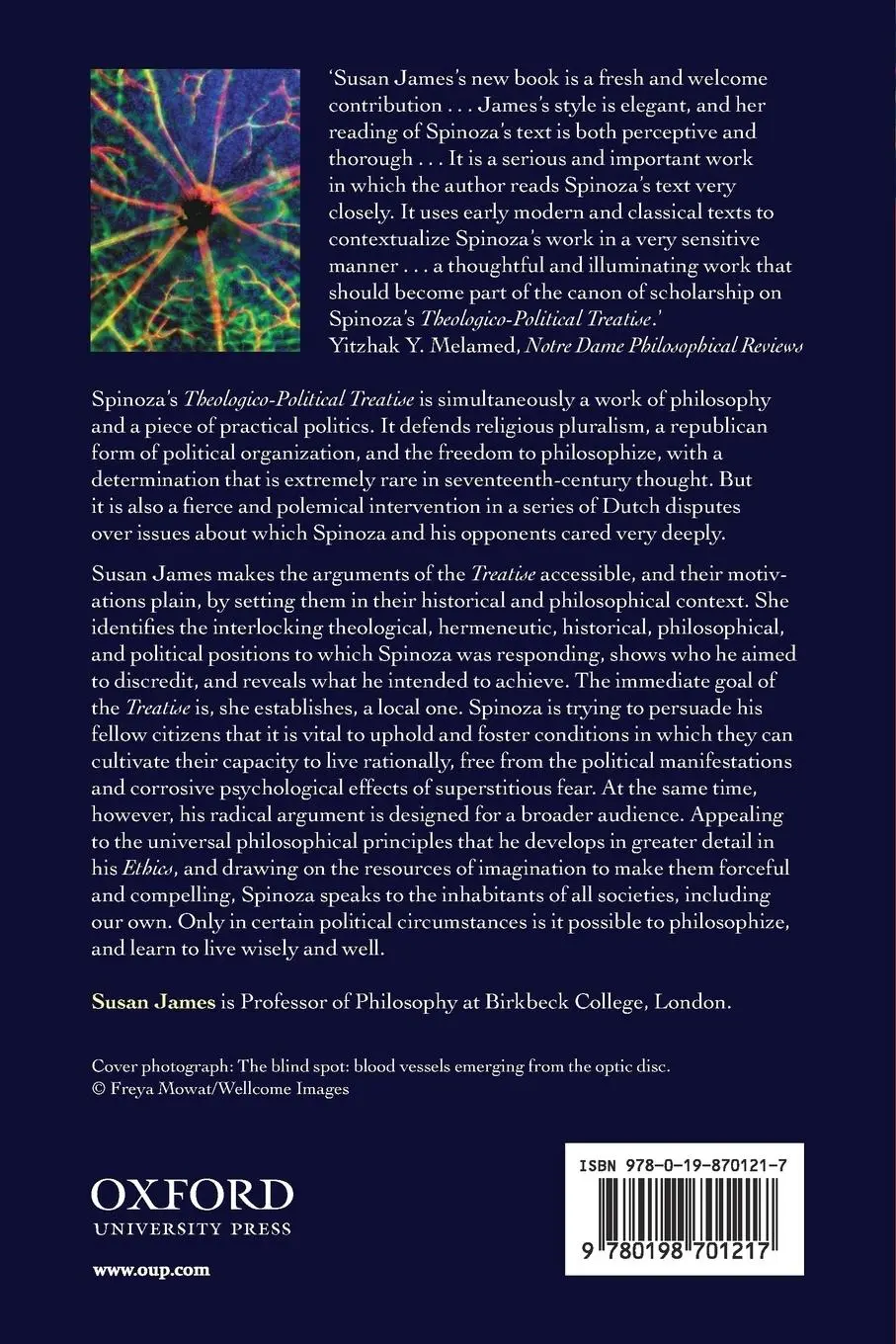 Rückseite: 9780198701217 | Spinoza on Philosophy, Religion, and Politics | Susan James | Buch