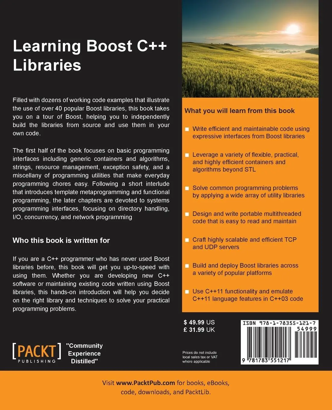 Rückseite: 9781783551217 | Learning Boost C++ Libraries | Arindam Mukherjee | Taschenbuch | 2015