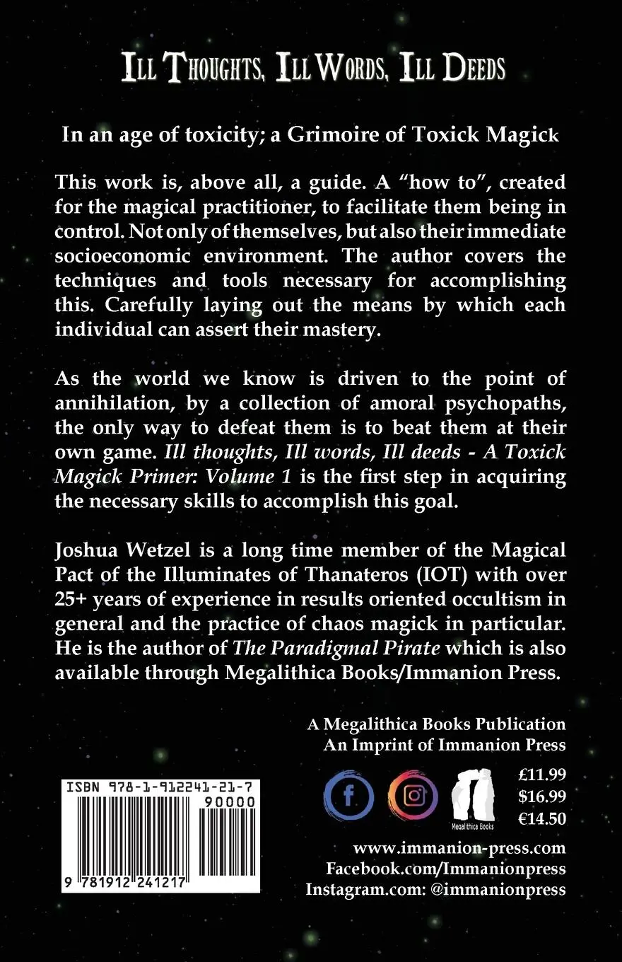Rückseite: 9781912241217 | Ill Thoughts, Ill Words, Ill Deeds: A Toxick Magick Primer: Volume 1